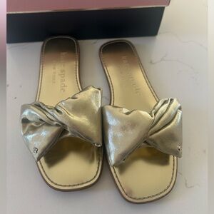 Kate Spade Shimmering Gold Slide Sandals